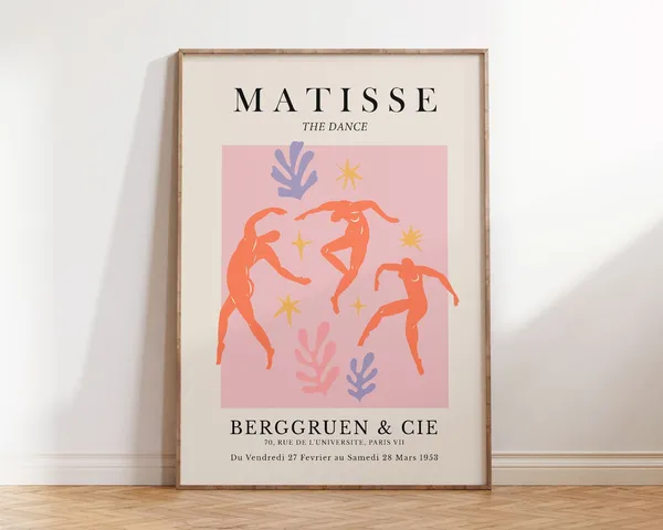 Matisse Cutout Pink Exhibition Poster, Bedroom Decor