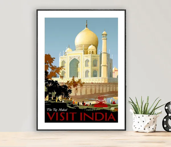 Visit India Vintage Travel Poster Art Print