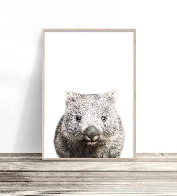 Wombat Print, Modern Australiana Nursery Decor