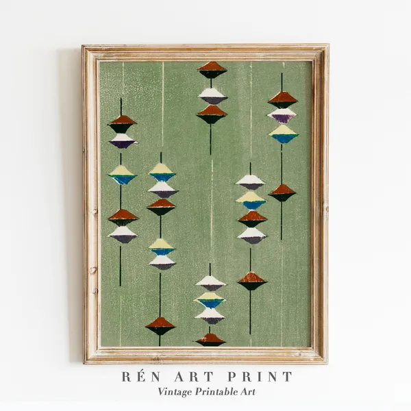 Japandi Wall Decor, Vintage Japanese Art Print