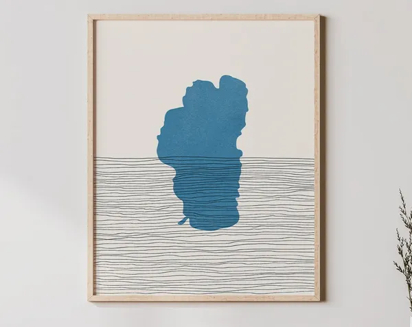 Lake Tahoe Map Art Print, Boho Minimalist Poster
