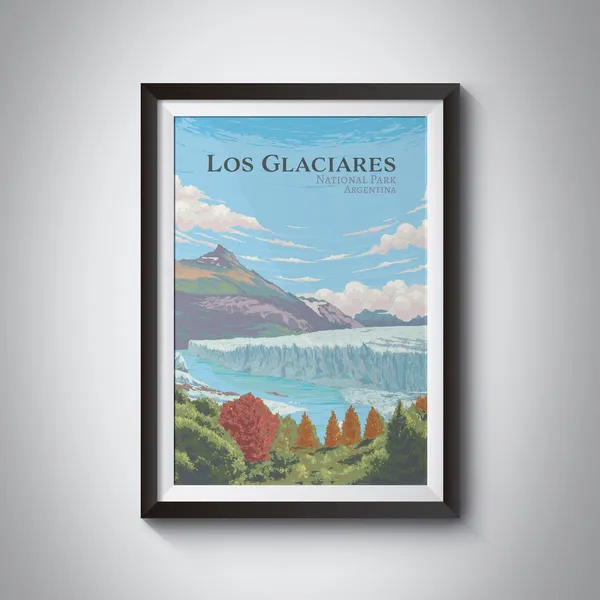 Los Glaciares National Park Vintage Travel Poster