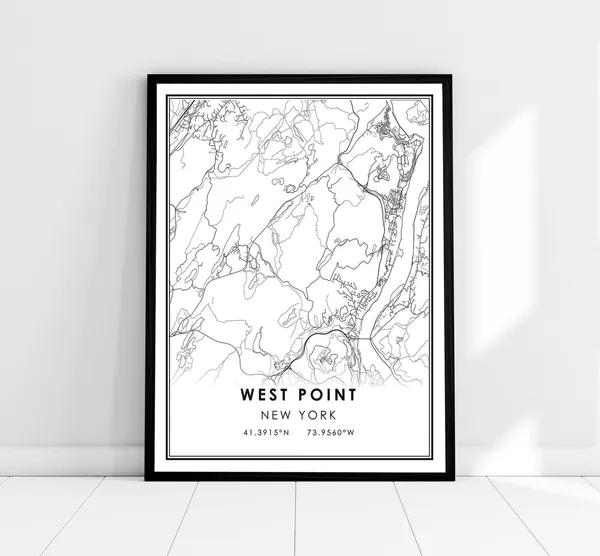 West Point Map Travel Poster, City Map Art