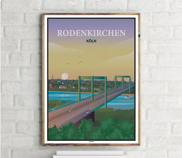Kln Rodenkirchen Vintage Travel Poster