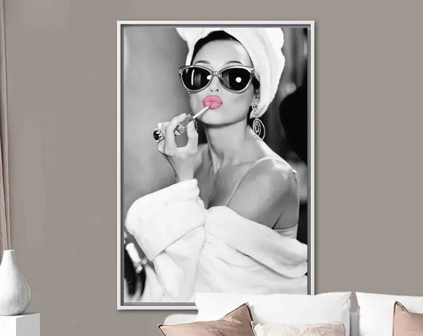 Audrey Hepburn Abstract Modern Makeup Art Print