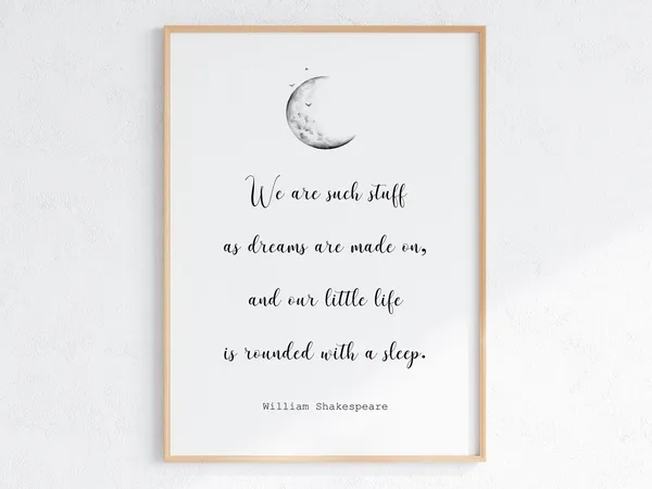 Shakespeare Quote Poster, Literary Wall Art Print