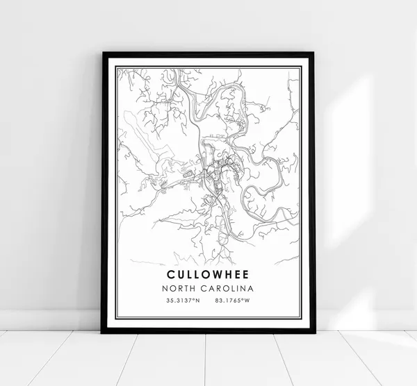 Cullowhee Map Print, North Carolina Travel Poster
