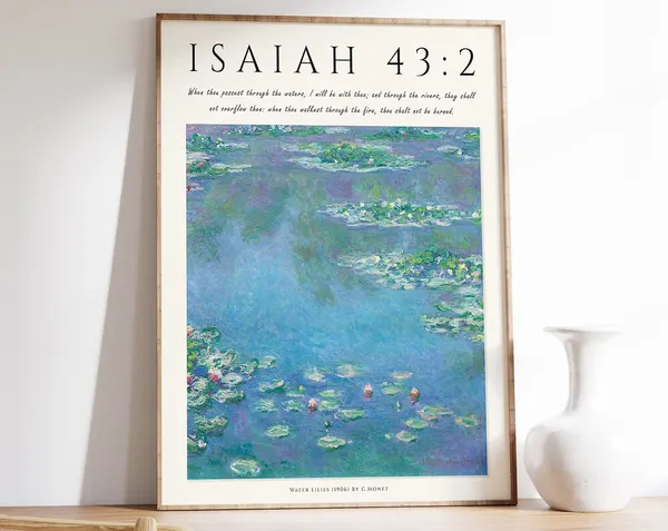 Monet-Inspired Bible Verse Floral Art Print