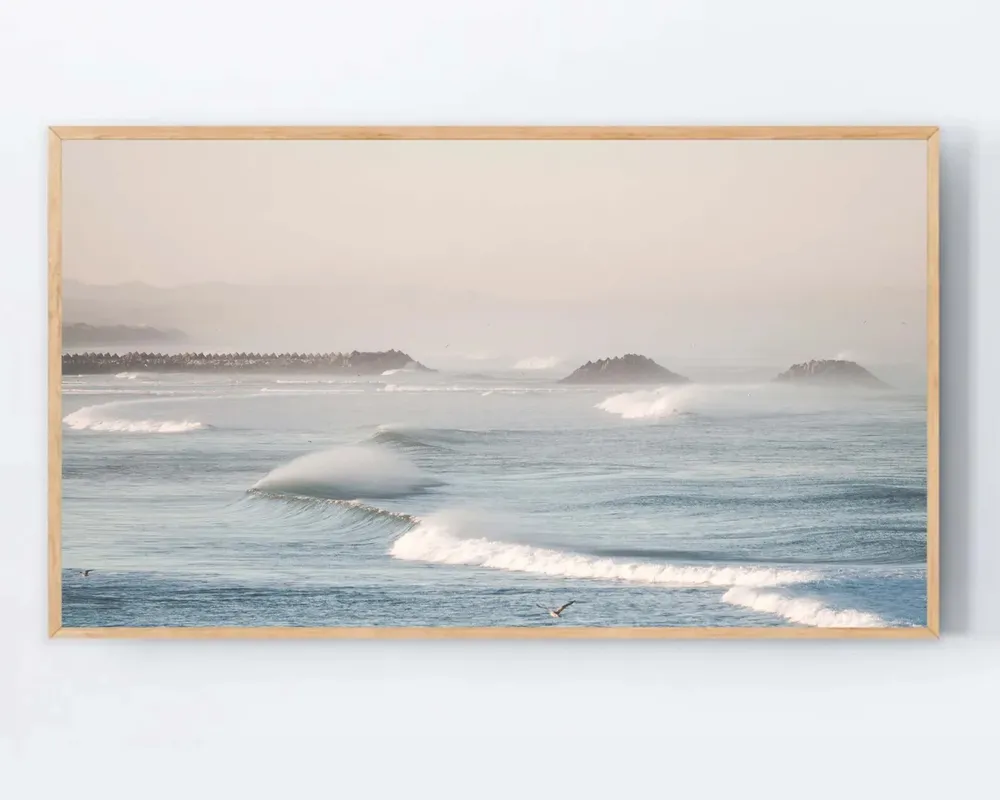 Pastel Ocean Waves Art Print, Wave Wall
