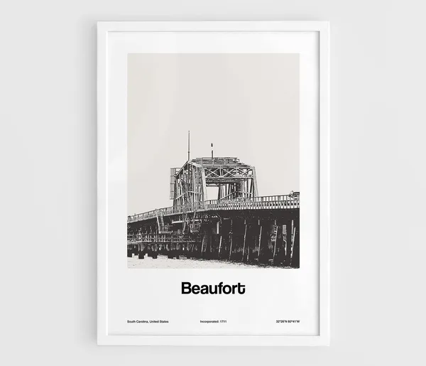 Beaufort, SC Minimalist City Travel Poster