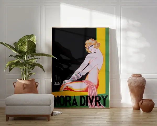 Art Deco Woman Portrait Art Print, Flapper Decor