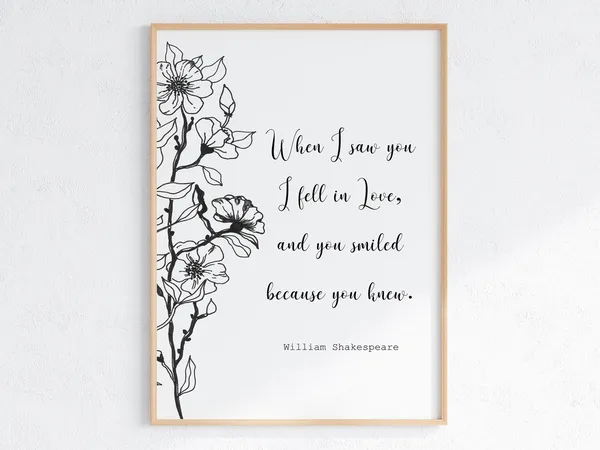 Shakespeare Fell In Love Quote Art Print