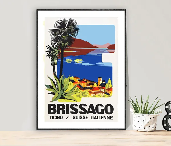Brissago Ticino Suisse Italienne Travel Poster