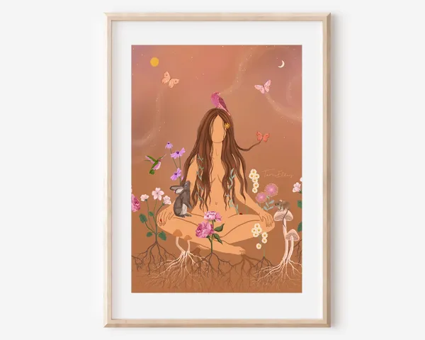 Rooted In Nature Boho Spiritual Wall Art Print