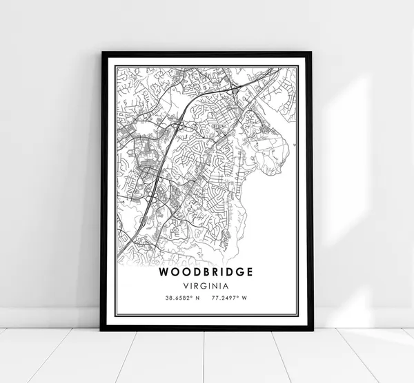 Woodbridge Map Print Poster, Virginia City
