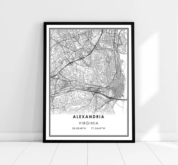 Alexandria Map Print, Virginia Travel Poster