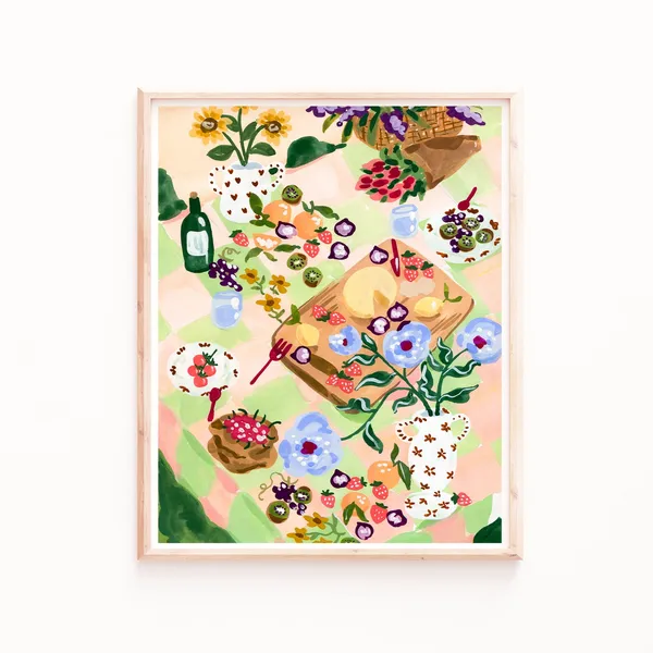 Summer Picnic Setting Art Print, Sabina Fenn