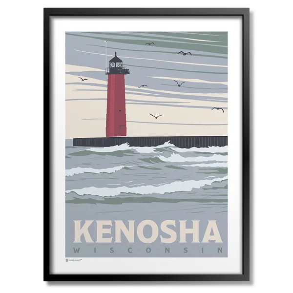 Kenosha Lighthouse Travel Poster