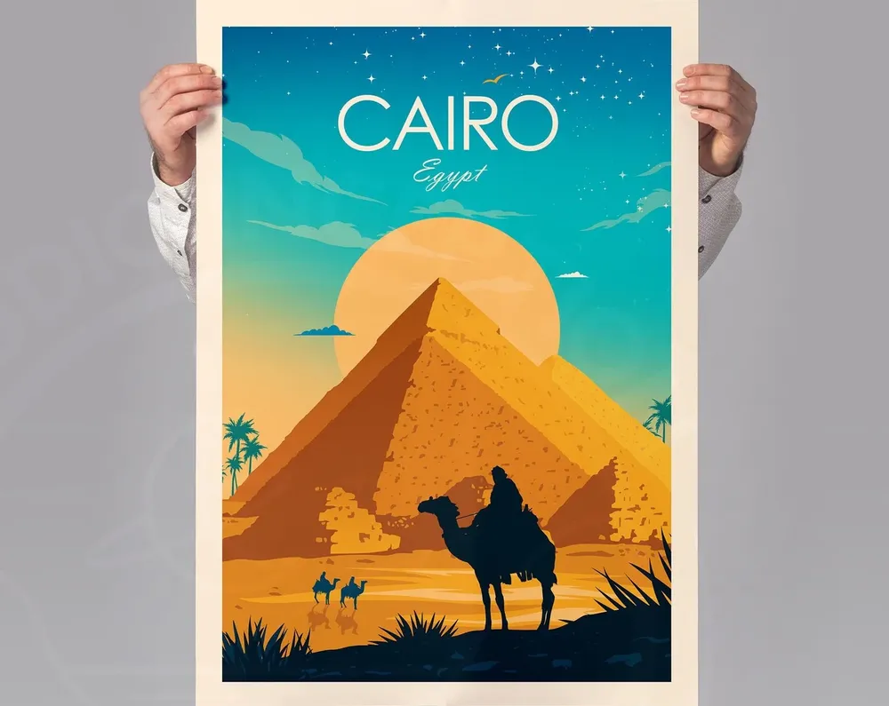Cairo Egypt Travel Print, Pyramids Of Giza - Image 2