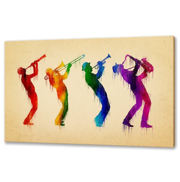Jazz Band Players, Watercolor Style Music Print