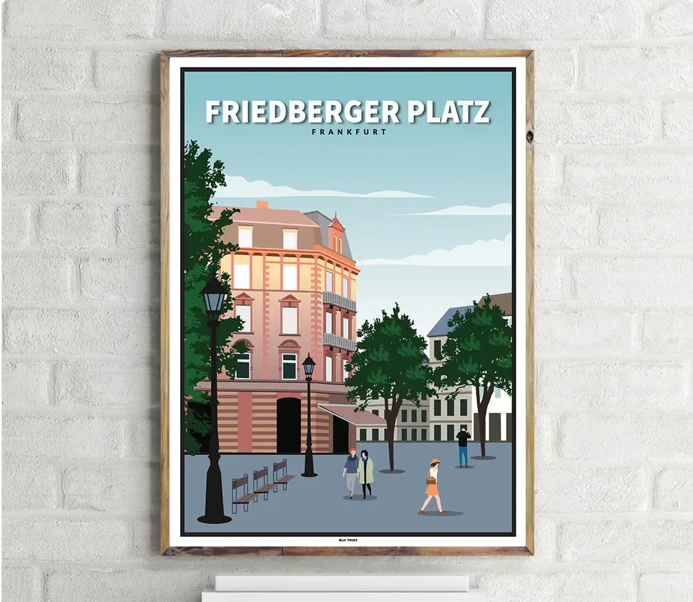 Friedberger Platz Vintage Travel Poster