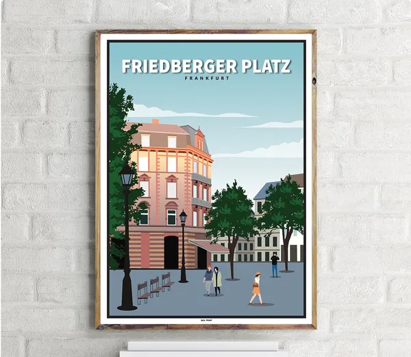 Friedberger Platz Vintage Travel Poster