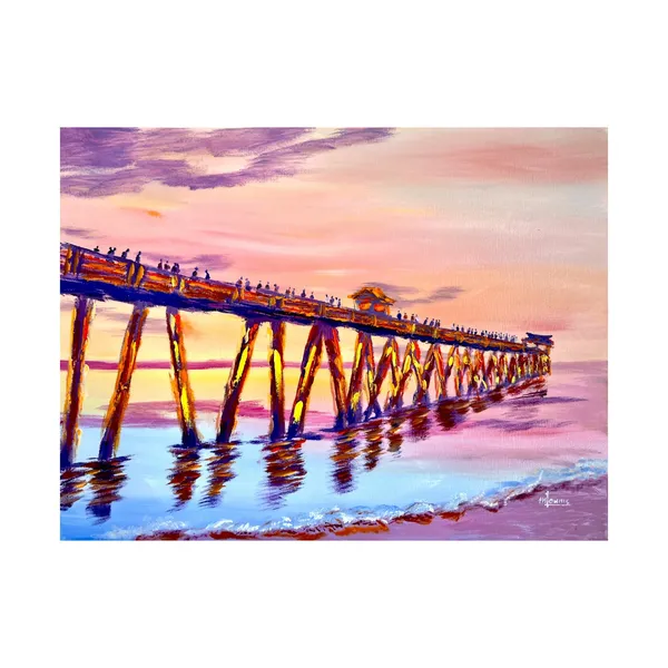 Naples Pier Sunset, Florida Coastal Art Print
