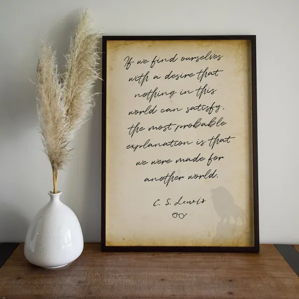 C.S. Lewis Christian Quote Wall Art Print for Him