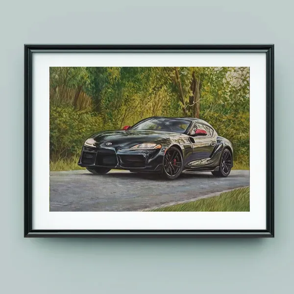 Custom Car Portrait, Personalized Oil Art Print