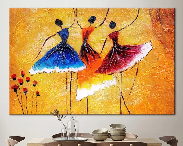 Colorful Ballerina Abstract Dancer Wall Art Print