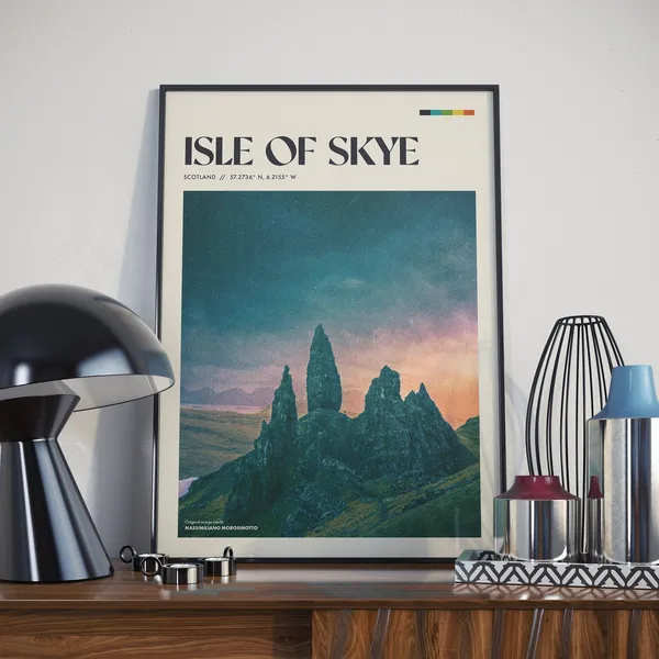 Isle Of Skye Vintage Travel Poster, Scottish Landscape