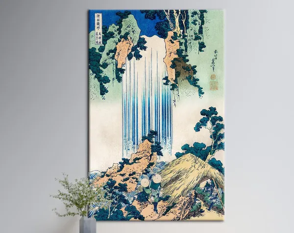 Hokusai Yoro Landscape Waterfall Art Print