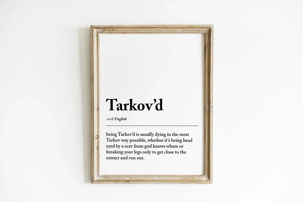 Tarkovd Gaming Poster Print, Game Room Decor