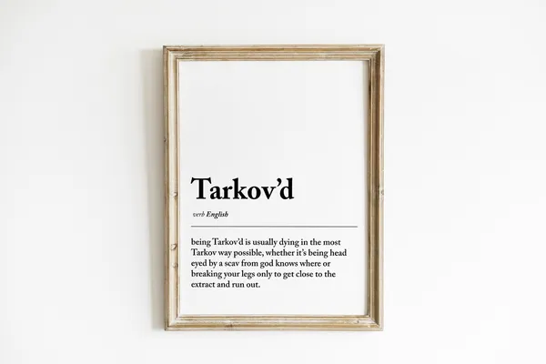 Tarkovd Gaming Poster Print, Game Room Decor