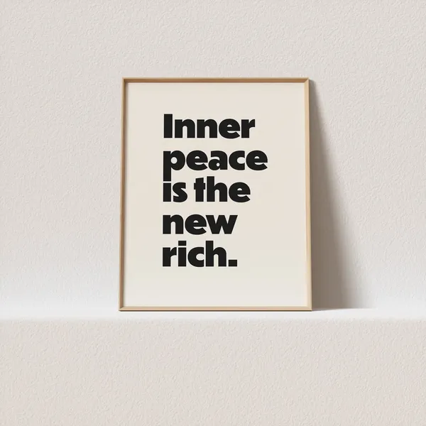 Inner Peace Is The New Rich Minimal Typography Art Print