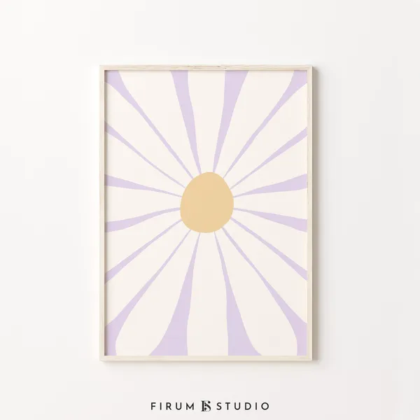 Daisy Boho Art Print, Danish Pastel Floral