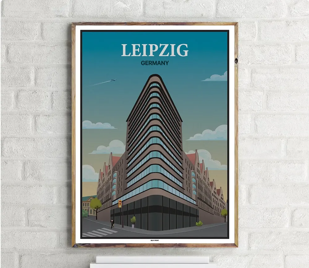 Eckhaus Leipzig Vintage Travel Poster