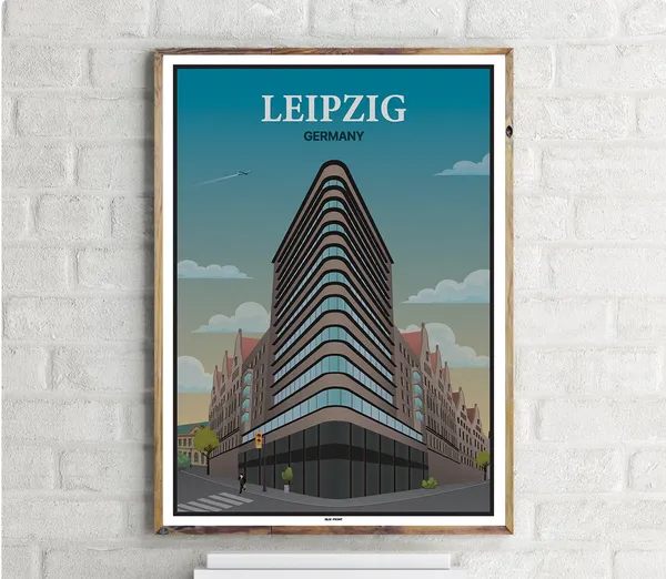 Eckhaus Leipzig Vintage Travel Poster