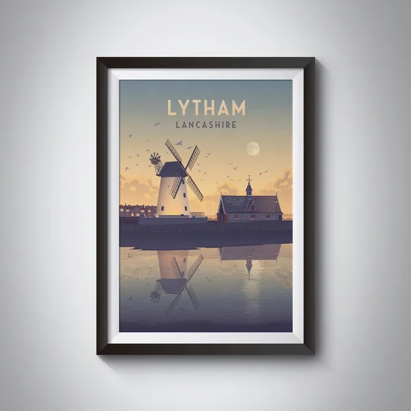 Lytham Vintage Travel Poster, Lancashire Seaside