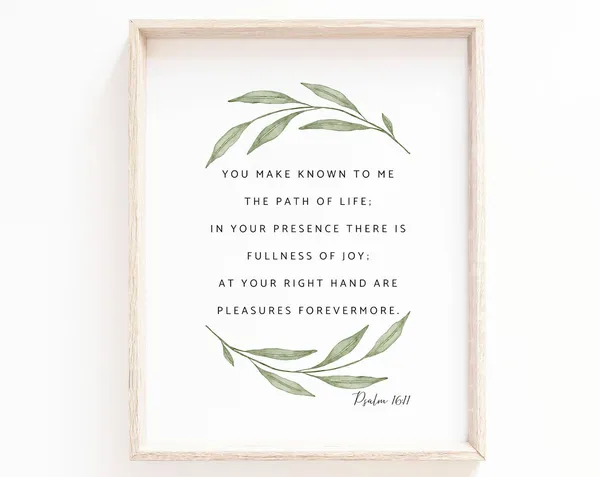 Psalm 1611 Botanical Scripture Poster, Christian Home Decor