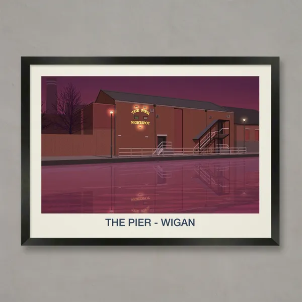 The Pier Nightclub Poster, Coastal Nightlife Art Print