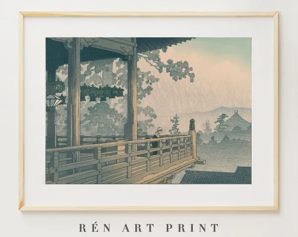 Vintage Japanese Woodblock Print, Asian Wall Art