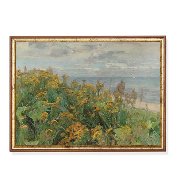 Vintage Summer Field Landscape Art Print, Farmhouse