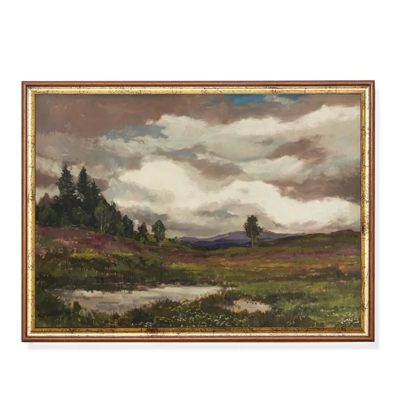 Vintage Landscape Painting, French Country Art Print