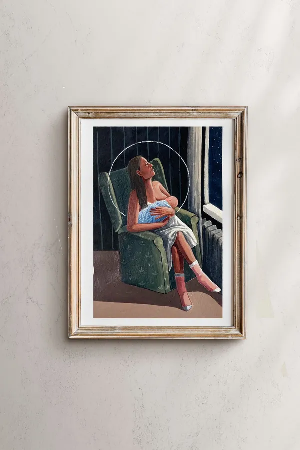 Breastfeeding Motherhood Art Print, Nursery Decor