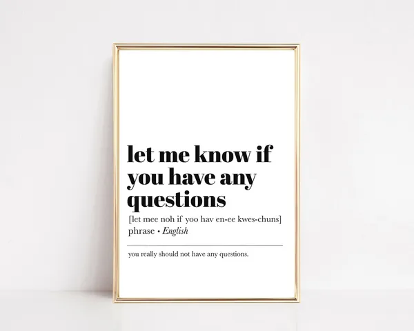 Funny Office Sign Wall Art Print, Office Decor
