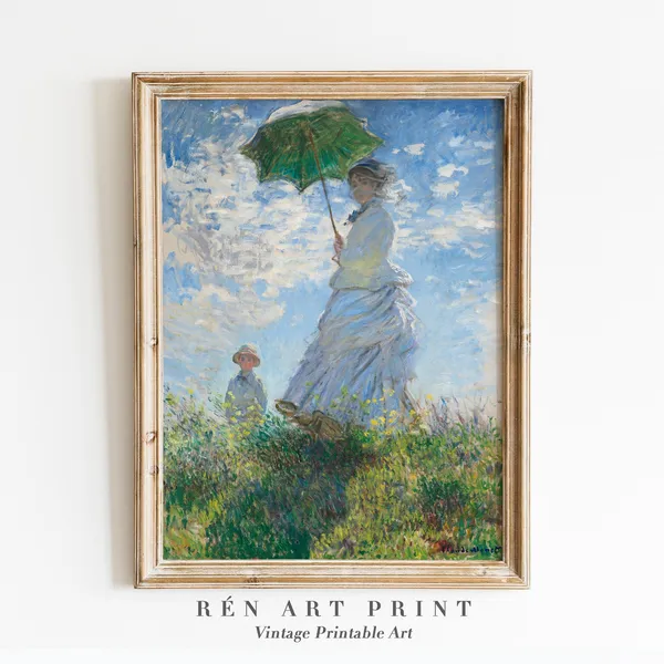 Monet-Inspired Woman With a Parasol Art Print