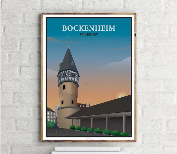 Frankfurt Bockenheim Vintage Travel Poster