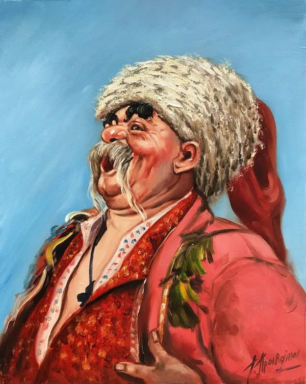 Ukrainian Cossack Painting, Ukrainian Folk Art Print