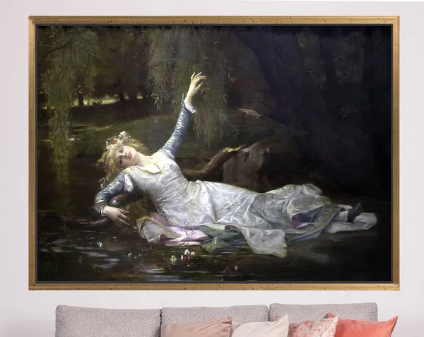 Ophelia Woman Portrait Art Print, Cabanel-Inspired